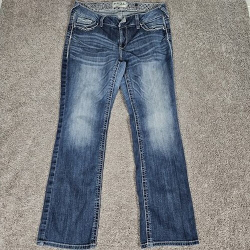 Ariat Jeans Women's 16 Blue Mid Rise Bootcut Entwined Marine Cowgirl Western